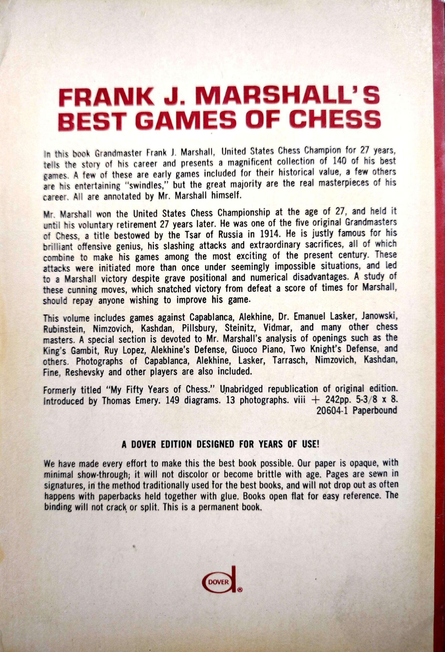 Marshall’s Best Games of Chess by Frank J. Marshall - Image 2