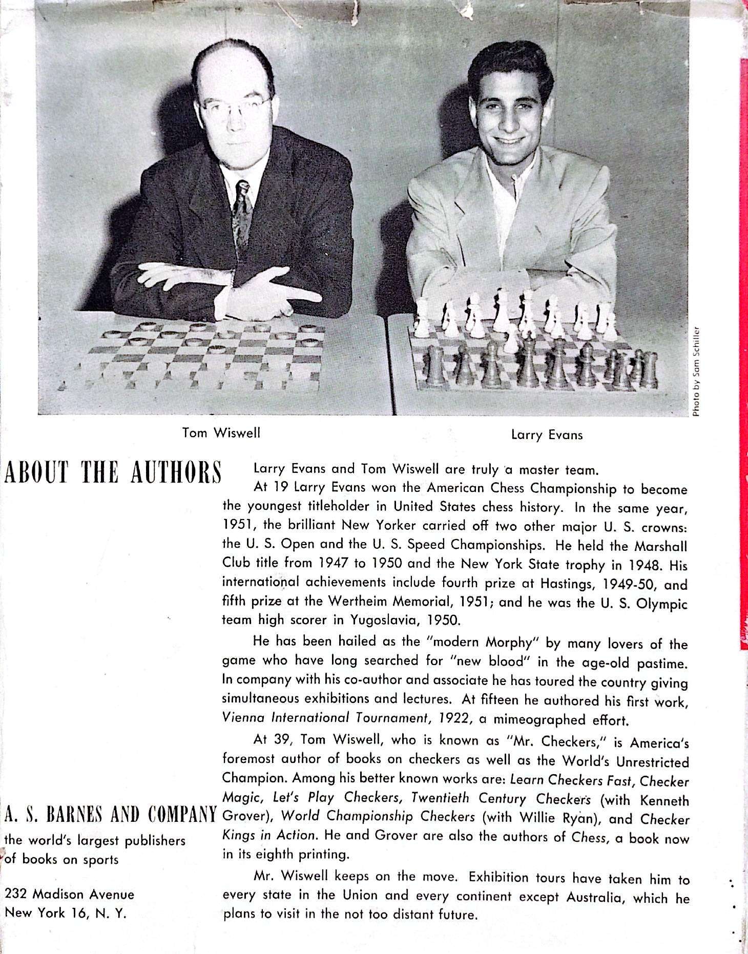 Championship Chess and Checkers for All By Larry Evans and Tom Wiswell - Image 2