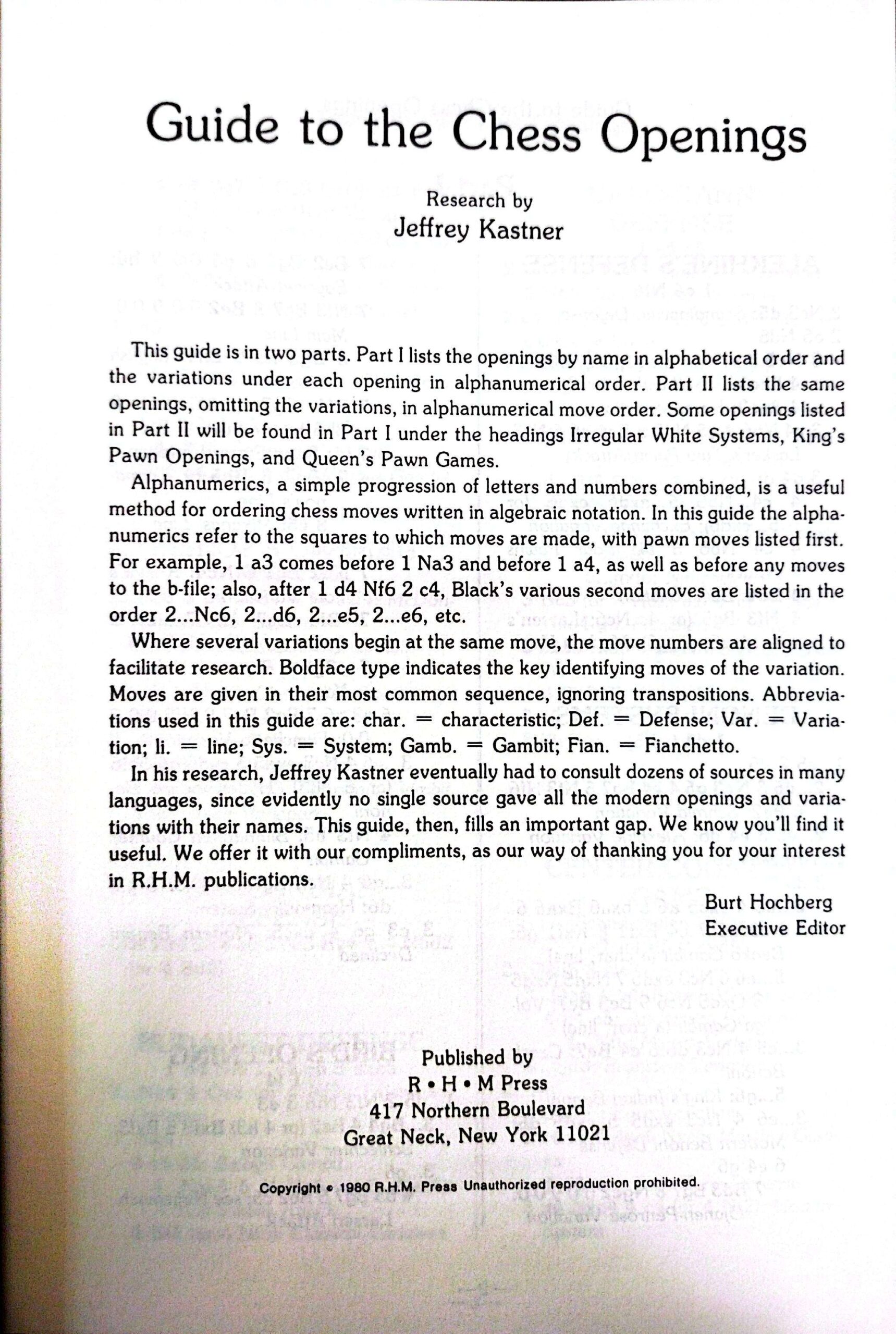 Modern Chess Openings by Richard Griffith and John White - Image 2